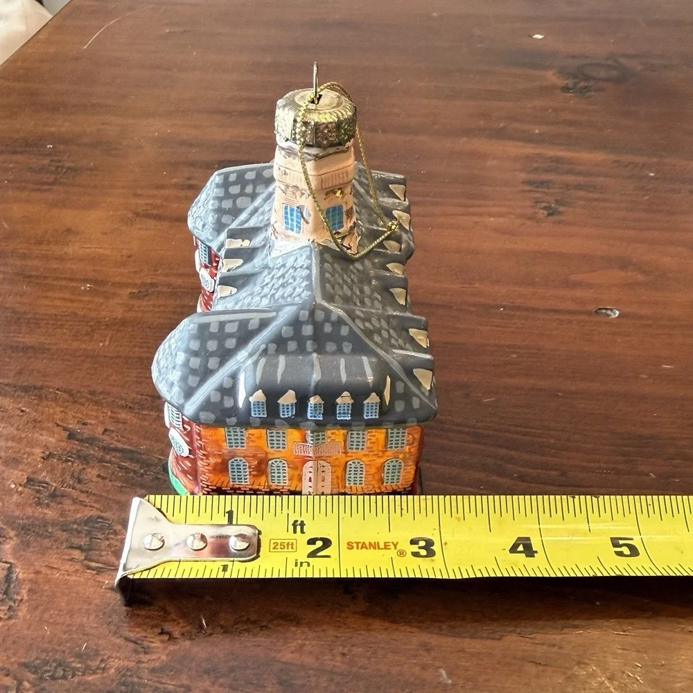 Coll‎ Williamsburg Capital Bldg Ornament Blown Glass Christmas Vtg READ